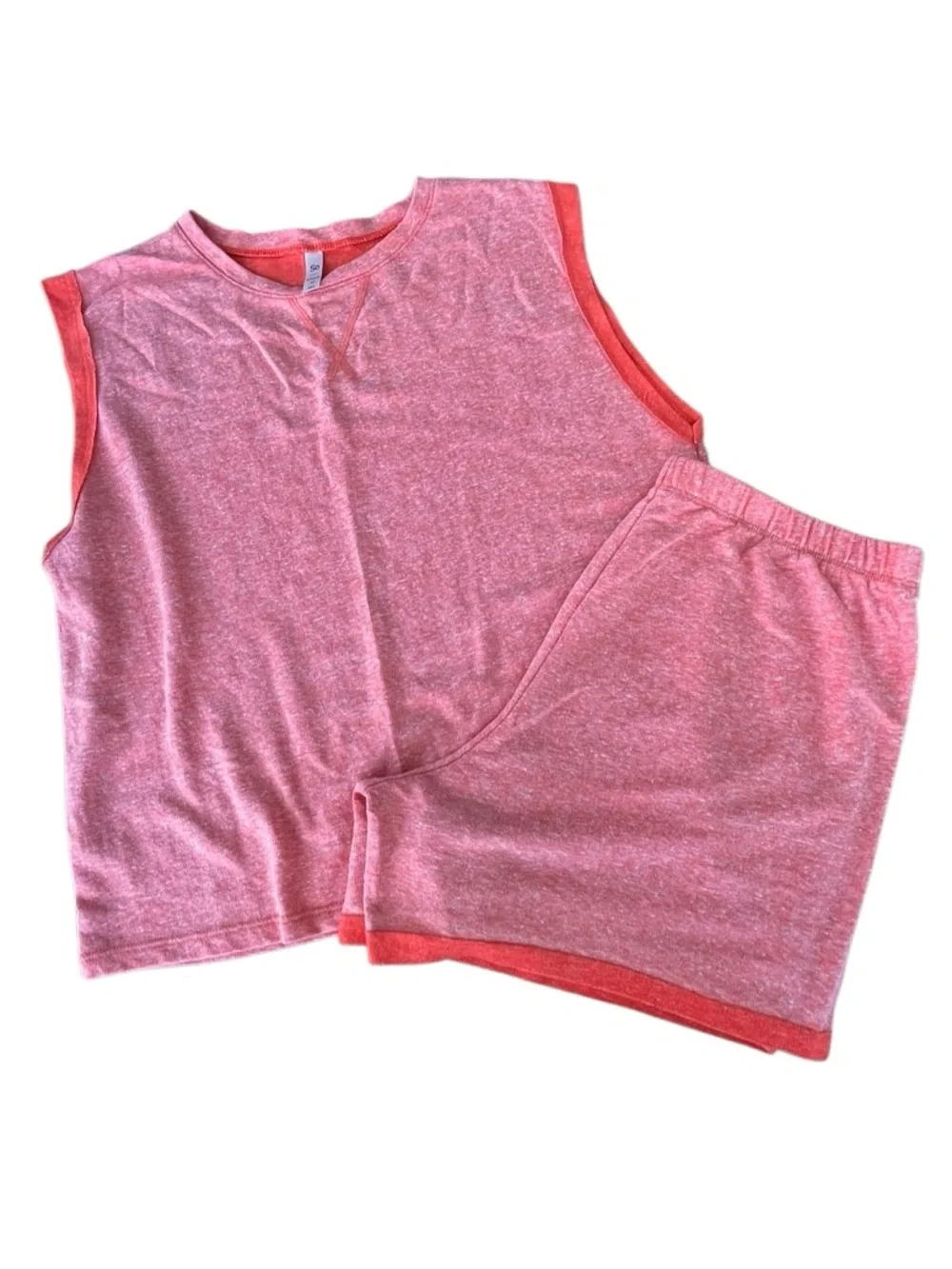 SO French Terry Pajama Lounge Set Coral Pink Women’s Medium